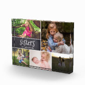 Personalisierte Schwestern Foto Collage Kalkboard (Rechts)