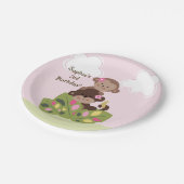 Personalisierte Schwestern von Affen Geburtstagspa Pappteller (Schrägansicht)