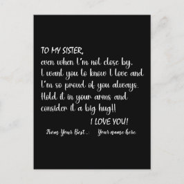 Personalisierte Schwestern zu meiner Schwester I L Postkarte