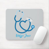 Personalisierte Schwesternkappe Stethoskop Name Mousepad (Mit Mouse)