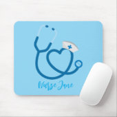 Personalisierte Schwesternkappe Stethoskop Name Mousepad (Mit Mouse)