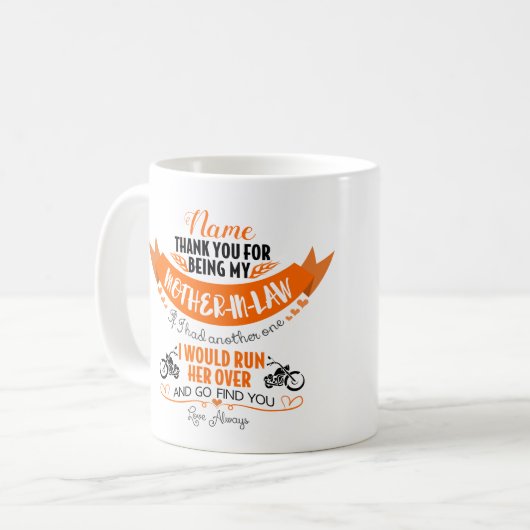 Personalisierte Schwiegermutter-Tasse Kaffeetasse (Vorderseite Links)