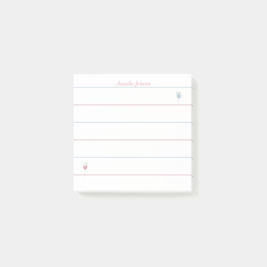 Personalisierte Schwimmballonmäuse Liniert Post-it Klebezettel (Vorderseite)