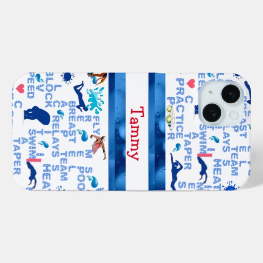 Personalisierte Schwimmer Worte iPhone Fall Case-Mate iPhone Hülle (Rückseite (Horizontal))