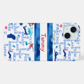 Personalisierte Schwimmer-Wörter iPhone-Hülle iPhone Hülle (Rückseite (Horizontal))