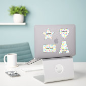 Personalisierte schwindelige Farbbriefe Alphabet Aufkleber (Laptop auf Schreibtisch)