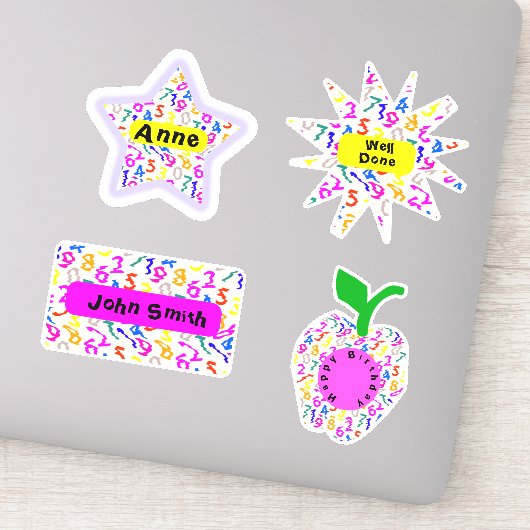 Personalisierte Schwindelzahlen Aufkleber (Detail)