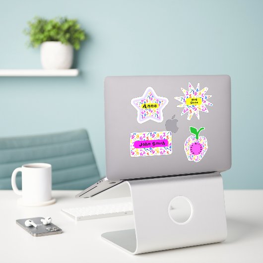 Personalisierte Schwindelzahlen Aufkleber (Laptop auf Schreibtisch)
