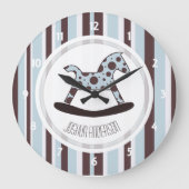 Personalisierte Schwingpferdewand-Uhr Große Wanduhr (Vorderseite)