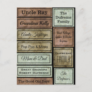 Personalisierte Scrapbook-Labels Postkarte