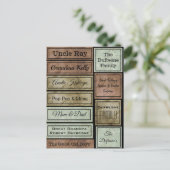 Personalisierte Scrapbook-Labels Postkarte (Stehend Vorderseite)