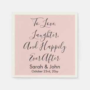 Personalisierte Script-Hochzeitsempfehlung in Rosa Serviette