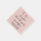 Personalisierte Script-Hochzeitsempfehlung in Rosa Serviette (Ecke)