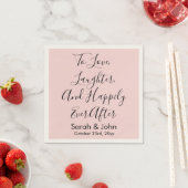 Personalisierte Script-Hochzeitsempfehlung in Rosa Serviette (Beispiel)