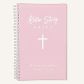 Personalisierte Script-Kalligrafie Pink Bible-Stud Notizblock (Vorderseite)