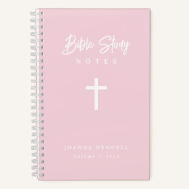Personalisierte Script-Kalligrafie Pink Bible-Stud Notizblock