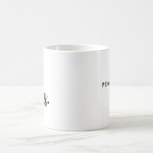 Personalisierte Script Mr. und Mrs. Bride Wedding Kaffeetasse (Mittel)
