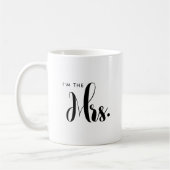 Personalisierte Script Mr. und Mrs. Bride Wedding Kaffeetasse (Links)
