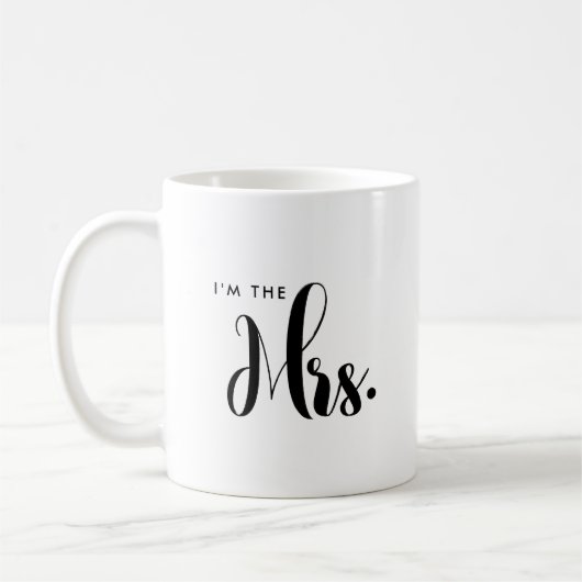 Personalisierte Script Mr. und Mrs. Bride Wedding Kaffeetasse (Links)