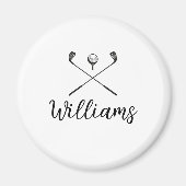 Personalisierte Script Name Golfschläger Magnet (Vorne)