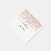 Personalisierte Script Rose Gold Glitzer Napkins Serviette (Ecke)