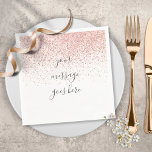 Personalisierte Script Rose Gold Glitzer Napkins Serviette<br><div class="desc">Diese elegante Serviette mit vergoldetem Rose-Glitzer kann mit Ihrer eigenen Botschaft personalisiert werden. Ideal für Hochzeiten,  Brautpartys,  Babyduschen,  Taufe,  Verlobungsfeiern,  Jubiläumsfeiern und Geburtstagsfeiern. Entwickelt von Thisisnotme©</div>