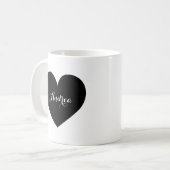 Personalisierte Script-Tasse für Black Heart Kaffeetasse (Vorderseite Links)