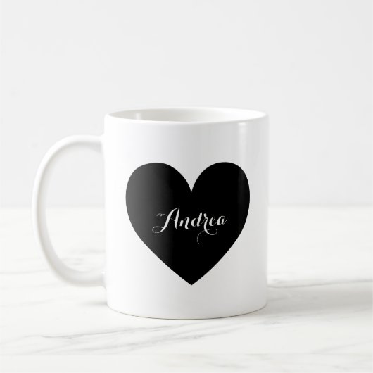 Personalisierte Script-Tasse für Black Heart Kaffeetasse (Links)