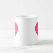 Personalisierte Script-Tasse in Hot Pink Heart Kaffeetasse (Mittel)