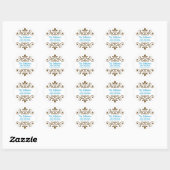 Personalisierte Scroll Address Labels in Aqua Runder Aufkleber (Blatt)