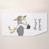 Personalisierte Seagull-Illustration Badehandtuch (Badehandtuch)