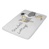 Personalisierte Seagull-Illustration Badematte (Schrägansicht)
