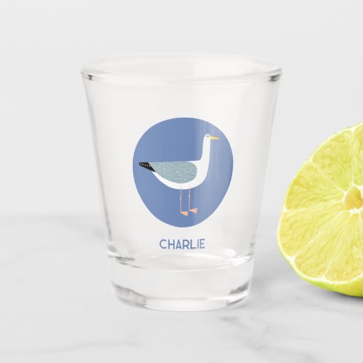 Personalisierte Seagull Schnapsglas (Vorderseite)