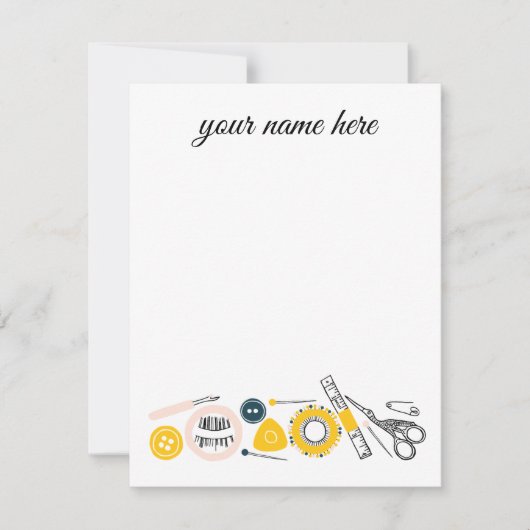 Personalisierte Seamstress-Notecards Mitteilungskarte (Vorderseite)