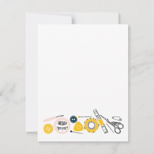 Personalisierte Seamstress-Notecards Mitteilungskarte (Rückseite)