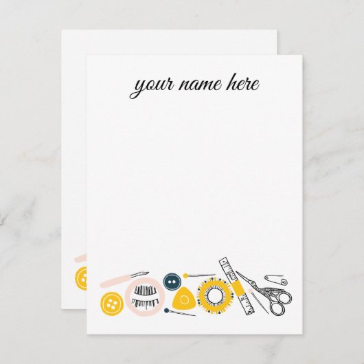 Personalisierte Seamstress-Notecards Mitteilungskarte (Vorne/Hinten)