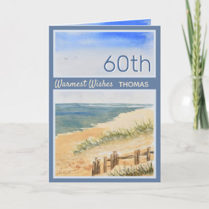 Personalisierte Seashore Beach 60. Geburtstagskart Karte