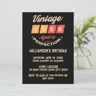 Personalisierte sechzig Vintage 60. Geburtstagsfei Einladung