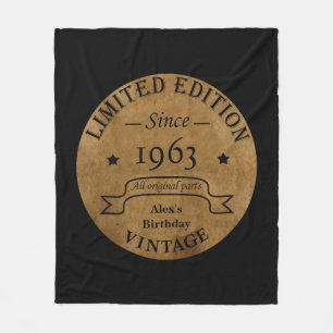 Personalisierte sechzig Vintage 60. Geburtstagsfei Fleecedecke