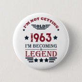Personalisierte sechzig Vintage 60. Geburtstagsges Button (Vorderseite)