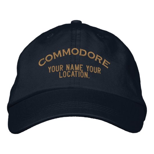 Personalisierte See-Kommodore-Mütze Bestickte Baseballkappe (Vorderseite)