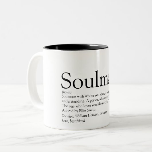 Personalisierte Seelendefinition Zweifarbige Tasse (Vorderseite Links)