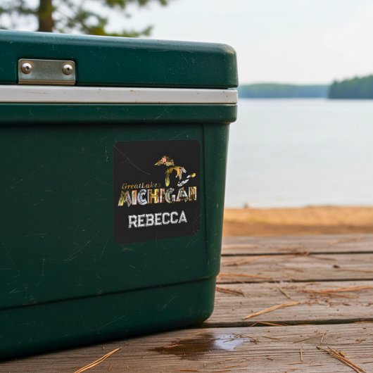 Personalisierte Seen Michigan Spirituosen Sticker