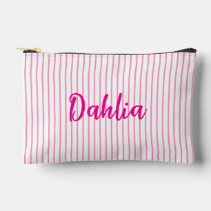 Personalisierte Seersucker-Make-up-Tasche, Brautju Zubehörtasche