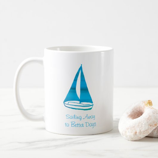 Personalisierte Segelboot-Tasse Kaffeetasse (Mit Donut)
