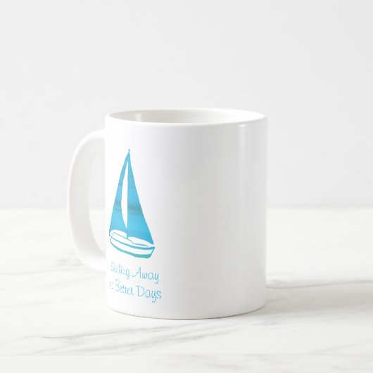 Personalisierte Segelboot-Tasse Kaffeetasse (Vorderseite Links)