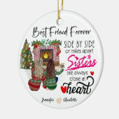 Personalisierte Seite an Seite oder Meilen an Schw Keramik Ornament (Links)