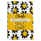 Personalisierte Selbstversorgung Schwarze Gelbe Bl Mittlere Geschenktüte (Vorderseite)