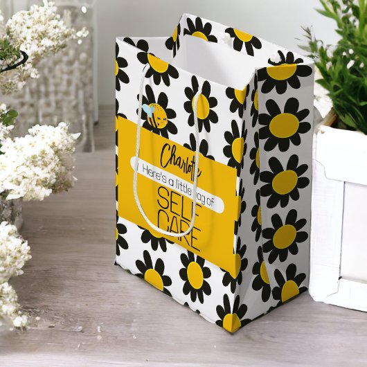 Personalisierte Selbstversorgung Schwarze Gelbe Bl Mittlere Geschenktüte