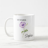 Personalisierte September-Blume Kaffeetasse (Links)